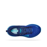 Men's Hoka Bondi 8 running shoes in D-width, featuring a supportive design with a breathable mesh upper and cushioned sole.