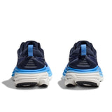 Men's Hoka Bondi 8 running shoes in D-width, featuring a sleek design with cushioned soles and breathable fabric.