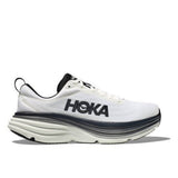 Men's Hoka Bondi 8 running shoes in D-width, featuring a sleek design with supportive cushioning and breathable mesh uppers.