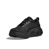 Men's Hoka Bondi 8 running shoes in D-width, featuring a sleek design and cushioned sole for comfort and support.