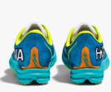 Hoka Crescendo MD shoes in black and red, featuring durable design and supportive midsoles for training and running.