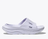 Hoka Ora Recovery Slide 3 shoes in gray with cushioned sole, designed for comfortable post-workout recovery and casual wear.