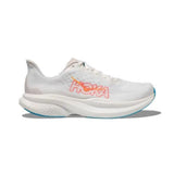Women's Hoka Mach 6 B-width running shoes, lightweight with breathable mesh and cushioned soles, designed for comfort and performance.