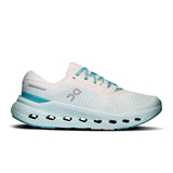 Women's On Cloudrunner 3 road running shoes in gray and white, featuring breathable mesh uppers and cushioned soles.