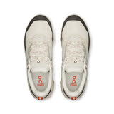 Men's On Cloudrock Low Waterproof hiking shoes with breathable mesh and rugged rubber soles for outdoor trail walking.