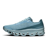 Men's On Cloudmonster Void active life shoes with black and gray design, featuring cloud cushioning and breathable mesh upper.