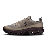Women's On Cloudrock Low Waterproof hiking shoes with waterproof material and rugged outsole for outdoor trekking.