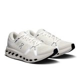 Men's On Cloudsurfer 2 road running shoes in black with blue accents, featuring cushioned soles and breathable mesh uppers.