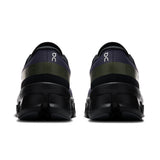 Men's On Cloudmonster 1 active life running shoes with black and gray design, showcasing the lightweight athletic footwear.