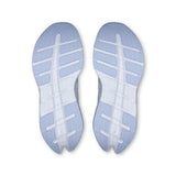 Women's On Cloudrunner 3 road running shoes in grey and white with cushioned soles and breathable mesh upper.