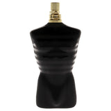 Jean Paul Gaultier Le Male Parfum bottle with sleek design and masculine branding, displayed on a white background.