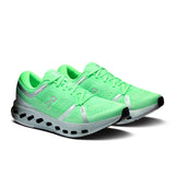 Men's On Cloudsurfer 2 road running shoes in black and gray with cushioned soles and breathable mesh uppers.