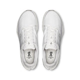 On Cloudsurfer Next men's road running shoes in black and white with cushioned soles and breathable mesh upper.