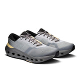 Men's On Cloudrunner 3 road running shoes in gray with cushioned soles and breathable mesh uppers.