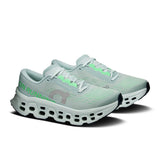 Women's On Cloudmonster 3 road running shoes with breathable mesh upper and cushioned sole, designed for comfort and performance.
