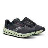 Men's On Cloudsurfer Next road running shoes with lightweight design and breathable mesh upper, in black and white colors.