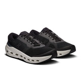 Men's On Cloudrunner 3 road running shoes in grey and blue with cushioned soles and breathable mesh upper.