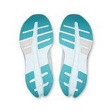 Women's On Cloudrunner 3 road running shoes in gray and white with cushioned soles and breathable mesh upper.