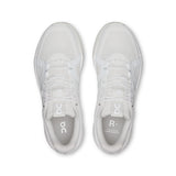 On THE ROGER Clubhouse Pro 2 men's tennis shoes with white and blue design, featuring cushioned soles and breathable mesh upper.