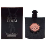 Yves Saint Laurent Black Opium perfume spray for women, 3 oz bottle with black and gold design, featuring the iconic fragrance.