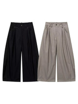 Men's high-waisted wide-leg pleated casual pants from Trendsi, shown in a relaxed fit with a smooth fabric finish.