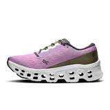 Women's On Cloudmonster 3 road running shoes with breathable upper and cushioned sole, designed for comfort and performance.
