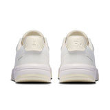 On THE ROGER Clubhouse men's tennis shoes in sleek design with white and blue accents, featuring cushioned soles and breathable material.
