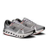 Men's On Cloudsurfer 2 road running shoes in grey and black with cushioned soles and breathable mesh upper.