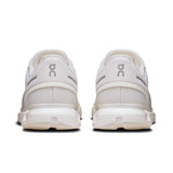 Women's On Cloud 6 running shoes in white and black with breathable mesh and cushioned soles, designed for active life comfort