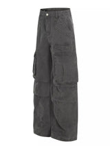 Men's vintage washed cargo pants by Trendsi featuring multiple pockets and relaxed fit, displayed on a neutral background.