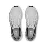 Women's On Cloud 6 active lifestyle sneakers in gray and white with breathable mesh and cushioned soles for comfort.