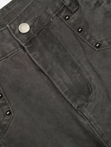 Men's vintage washed cargo pants by Trendsi, showing relaxed fit with multiple utility pockets and distressed denim-style fabric.