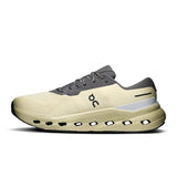 Men's On Cloudrunner 3 Waterproof road running shoes in black with blue accents, featuring breathable mesh and cushioned soles.