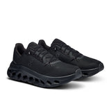 On Cloudtilt women's active life shoes in black with white soles, featuring sleek design and cushioned support for active wear.