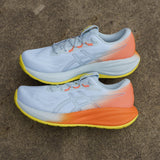 Men's ASICS GEL-Cumulus 28 neutral daily trainers, featuring a sleek design with blue and white accents and cushioned soles.