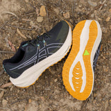 Men's ASICS Blazeblast trail running shoes with lightweight design, breathable mesh upper, and durable rubber outsole for outdoor running.