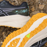 Men's ASICS Blazeblast trail running shoes with breathable mesh uppers and rugged rubber outsole for outdoor adventures.