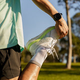 Men's ASICS GEL-Kayano 33 stability trainers in grey with supportive cushioning and breathable mesh uppers.