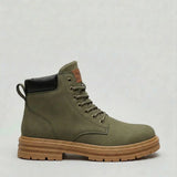 Men's lace-up walking boots by Zexov featuring a chunky lug sole and cushioned comfort for everyday support.