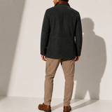 Men’s suede winter coat with stand collar, smart casual style from Zexov, featuring a tailored fit and classic design.