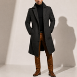 Men's wool blend overcoat by Zexov, a classic long winter coat with a tailored fit and button closure, suitable for cold weather.