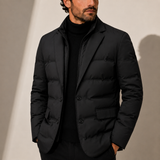 Men's lightweight quilted puffer jacket by Zexov, shown in a close-up highlighting the quilted design and padded comfort.