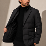 Men's lightweight quilted puffer jacket by Zexov, shown in a stylish design with a front zipper and padded insulation.