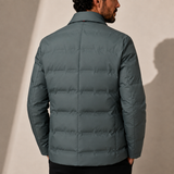 Men's lightweight quilted puffer jacket by Zexov, shown in a stylish design with a high collar and padded insulation.