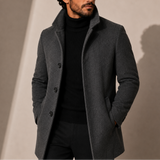 Men’s Zexov stand collar winter coat, tailored winter coat with a classic design, featuring a stand collar and warm fabric.