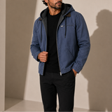 Men’s fleece-lined hooded jacket by Zexov, featuring a casual winter zip-up design with a comfortable hood and warm lining.