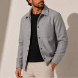 Men’s cotton casual button-up overshirt jacket by Zexov, shown in a relaxed fit with a classic collar and front button closure.