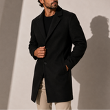 Men’s Zexov overcoat in classic tailored smart casual style, featuring a sleek design and structured fit, perfect for versatile wear.