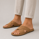 Men’s suede cross-strap sandals by Zexov with breathable design and summer comfort, featuring adjustable straps and cushioned soles.