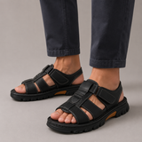 Men’s vegan leather outdoor sandals by Zexov featuring anti-slip soles and rugged design, perfect for comfortable outdoor wear.